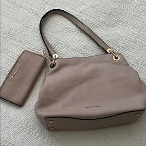 MK Bag and wallet with Gold Accents